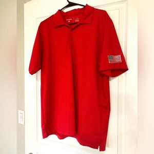Antigua Red Polo L American Flag